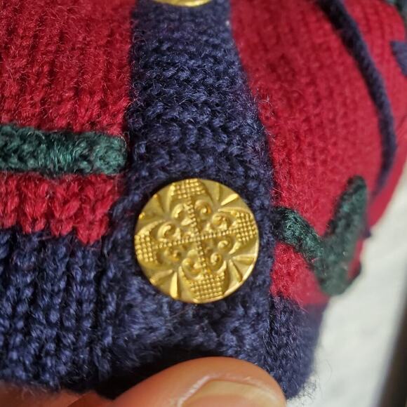 Vintage Pendleton Petite Maroon Knit Embroidered Floral Sweater Vest Sz M - Picture 3 of 8